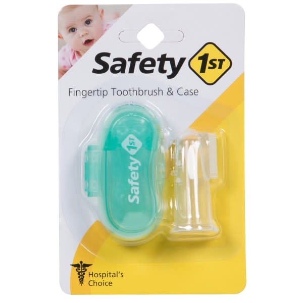 Safety 1ˢᵗ Fingertip Toothbrush & Case, Green