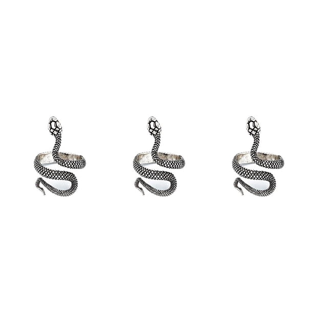 Qarigey Anillos Vintage Anillo de moda Aleación ajustable Joyas para hombres Plata / Serpiente Type1 NO1 Qarigey CBP269129