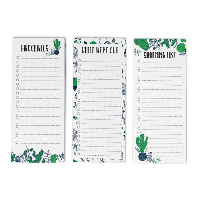 Inkdotpot Lot de 3 Blocs-Notes Magnétiques pour Réfrigérateur - Blocs-Notes Mémo Magnétiques pour Réfrigérateur - (50 Feuilles Chacun) - Lq