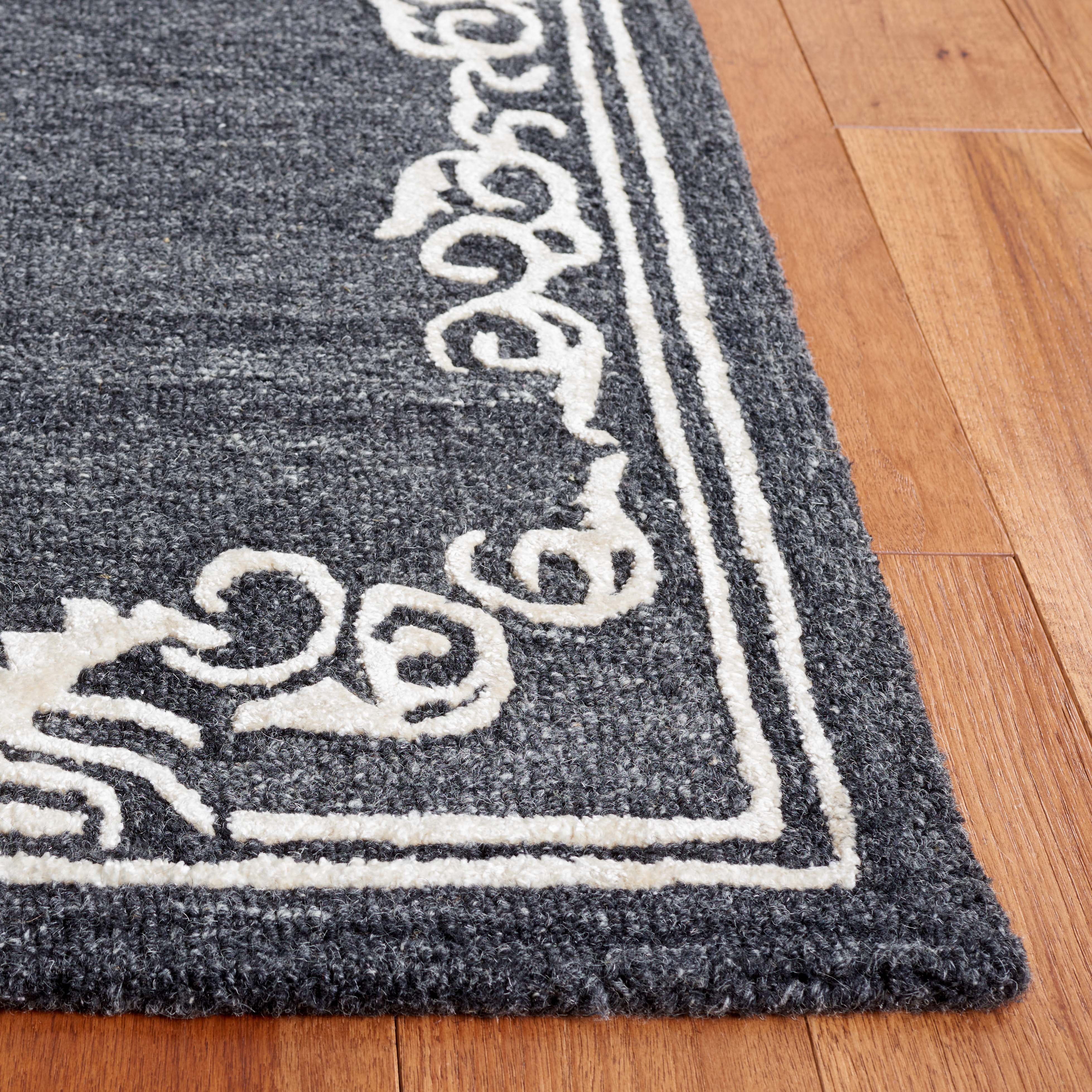 SAFAVIEH Glamour Euler Abstract Runner Rug, Black/Ivory, 2'3" x 8'