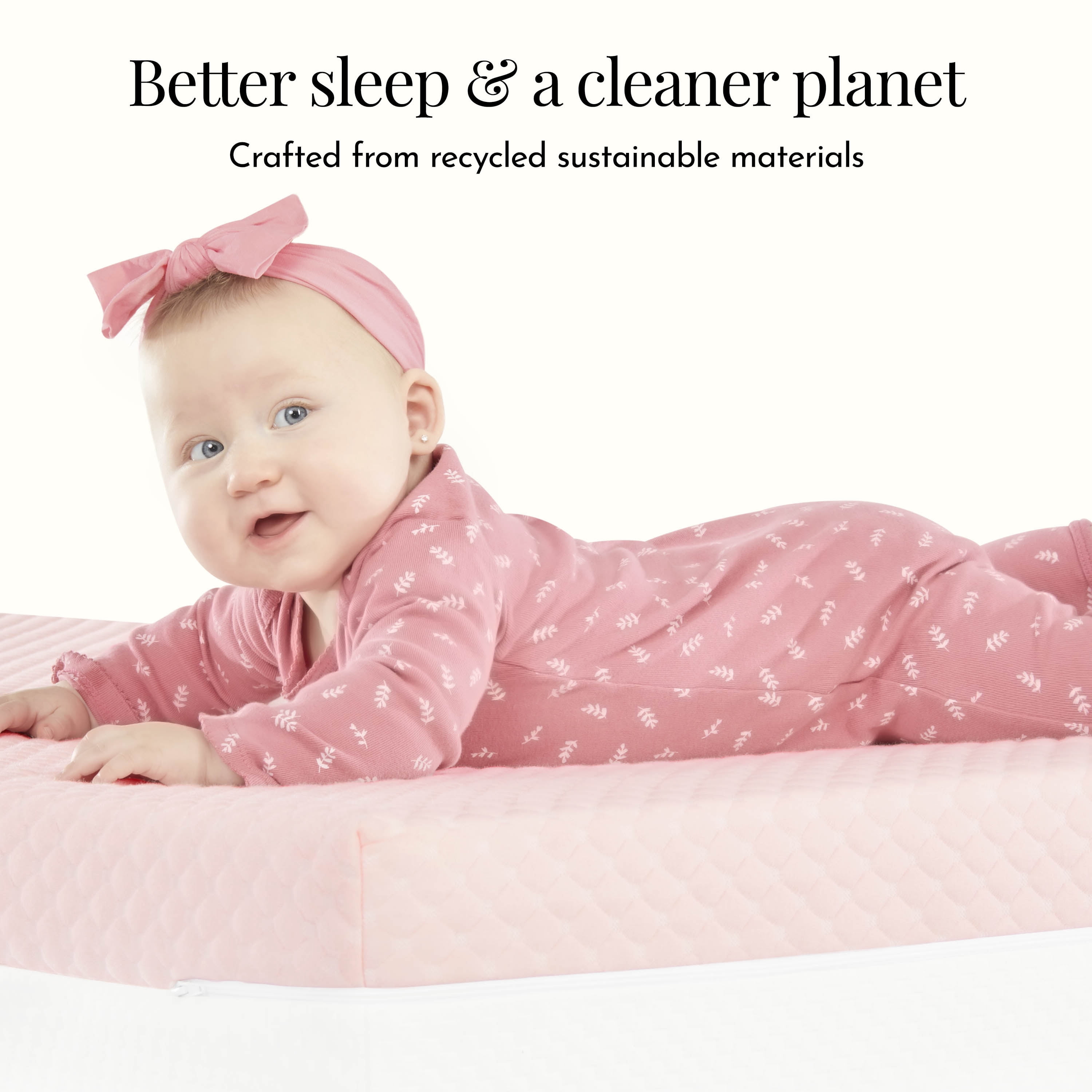 Evolur Pure Zen 2 in 1 Crib & Toddler Mattress, White and Pink, Greenguard Gold Certified