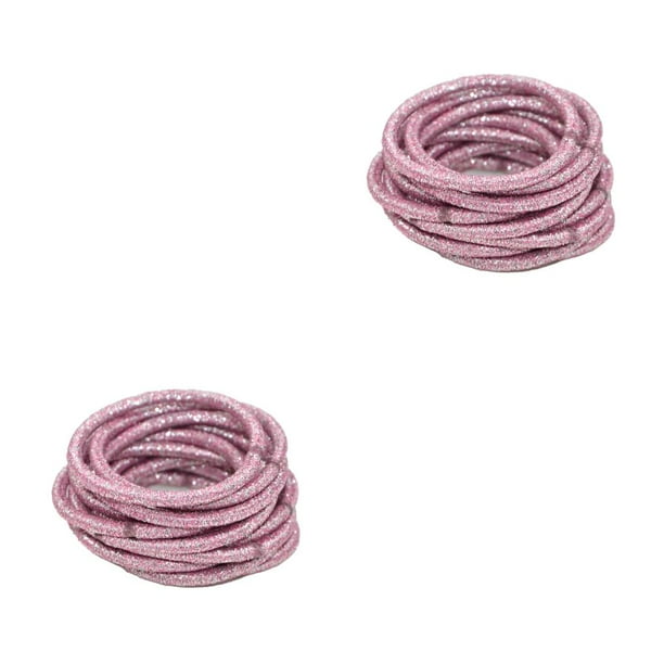 Guardurnaity 10 piezas de lazos para el cabello, ajustable, decorativo, Universal, grueso, coleta, soporte, sin costuras, Scrunchies, accesorios Rosado 2piezas