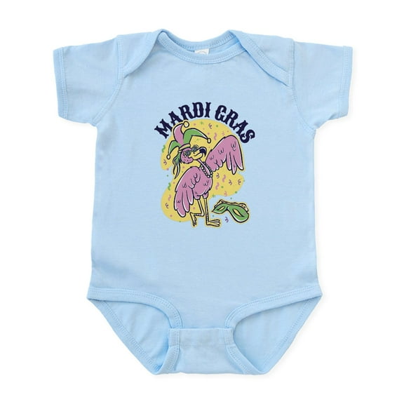 CafePress - Mardi Gras Flamingo Body Suit - Baby Light Bodysuit, Size Newborn - 24 Months