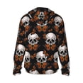 thumbnail image 3 of Daiia Butterfly Skull UPF 50+ Sun Protection Hoodie Jacket Lightweight Long Sleeve Sun Shirt for Women Men with Pocket Hiking Outdoor-Small, 3 of 9
