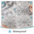 thumbnail image 2 of Rectangle Tablecloth 60x120 Inches -Linen Farmhouse Geometric Patterned Tablecloth Waterproof Decorative Washable Fabric Table Cloth for Kitchen Dining Moroccan Tablecloth，Grey, 2 of 6
