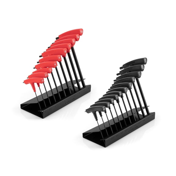 TEKTON Ball End Hex T-Handle Key Set with Stands, 21-Piece (5/64 - 3/8 in., 2 - 10 mm) | KTX92301