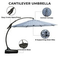 thumbnail image 4 of GRANDPATIO 11ft Outdoor Umbrella with Base, Large Aluminum Cantilever Offset Umbrella for Patio Garden Pool Umbrella, Circles, 4 of 11