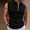 Black#35, variant on Handshe Men's Sleeveless Zip Collar T-Shirt - Lightweight Quick-Dry Workout Top with Stand-Up Collar for Casual & Athletic Wear