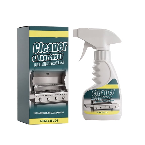 BBQ Grill Cleaner and Degreaser Spray 4 fl oz, Heavy Duty Stainless Steel Grill Cleaner, Multi Purpose Oven Griddle Cleaner for Outdoor BBQ