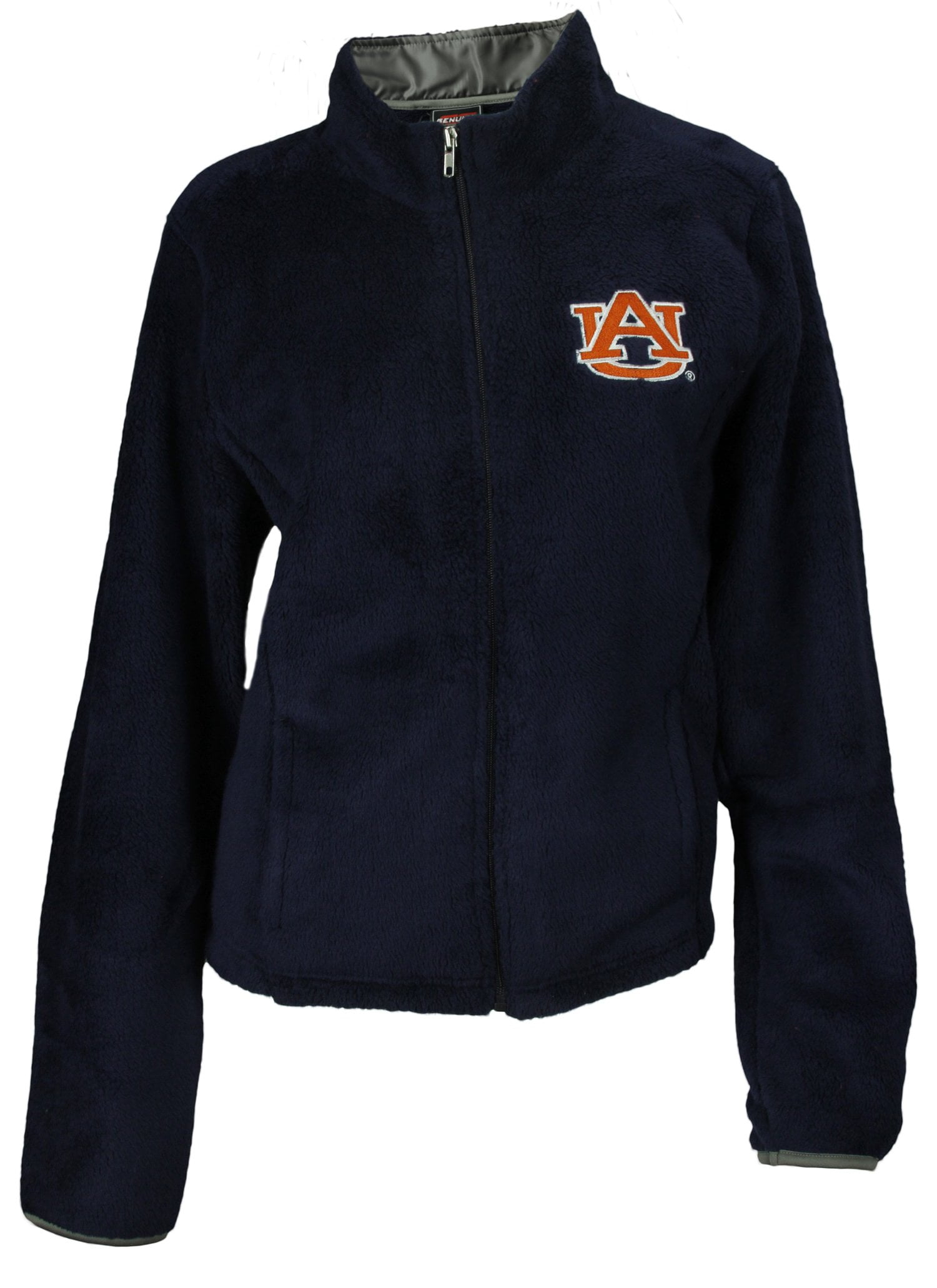 NCAA College Women's Auburn University Tigers Teddy Fleece Zip Up Jacket, Navy by