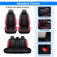 thumbnail image 3 of For Subaru Forester Legacy Outback Crosstrek WRX STI Car Seat Covers, Waterproof 5 Seats Leather Cushion Protector Front Rear Full Set Black&Red, 3 of 14