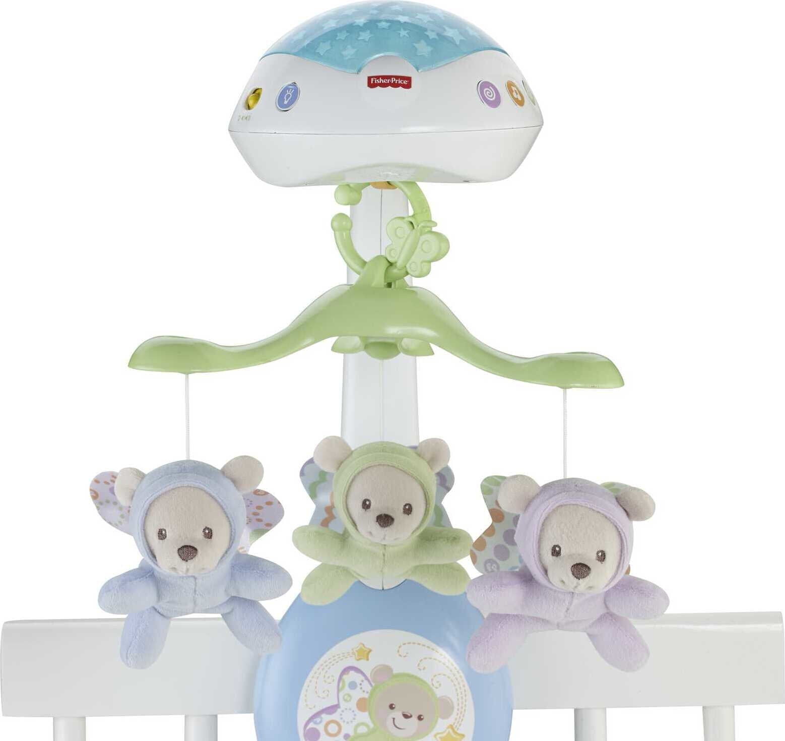 Stationair Vanaf daar wees onder de indruk Fisher-Price 3-in-1 Projection Mobile, Butterfly Dreams, Baby Crib Toy with  Light Projection - Walmart.com