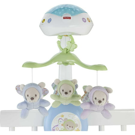 Fisher-Price 3-in-1 Projection Mobile, Butterfly Dreams, Baby Crib Toy with Light Projection