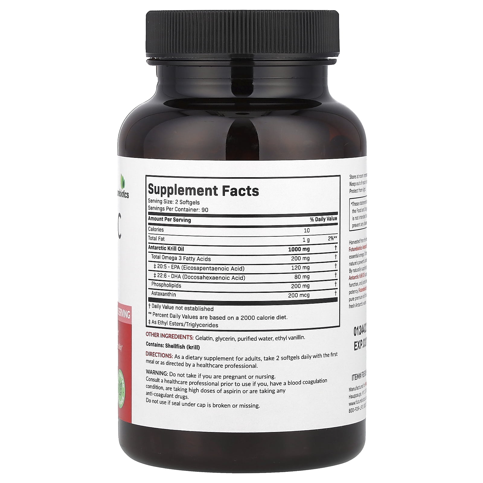 Futurebiotics Antarctic Krill Oil with Astaxanthin, 180 Softgels