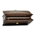 thumbnail image 3 of Top Grain Leather Croc Brown Briefcase Messenger Bag, 3 of 7