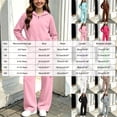 thumbnail image 3 of Xyant Boys Girls Athletic Sweatsuit 2 Pieces Full Zip Hoodie Wide Leg Pants Tracksuit Fall Winter Back to School Clothes,Size 11-12 Years, 3 of 7
