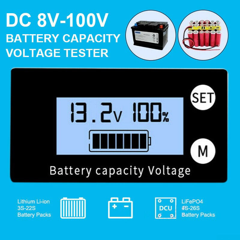 LCD Battery Capacity Indicator Digital Voltmeter Voltage Tester Monitor Gauge 