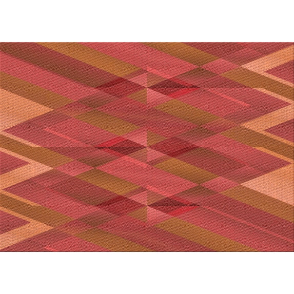 Ahgly Company Indoor Rectangle Patterned Bright Orange Area Rugs, 5' x 7'