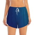 thumbnail image 2 of Honeii teal blue print a double-layered women's running short, ideal for gym, tennis, and various activities, complete with a practical pocket-XX-Large, 2 of 7
