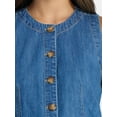 thumbnail image 4 of Time and Tru Women's Button Up Denim Vest, Sizes XS-XXXL, 4 of 5