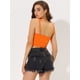thumbnail image 4 of INSPIRE CHIC Top sin mangas de verano sin mangas con tirantes finos y tirantes finos con lazo a rayas arcoíris para mujer Naranja S, 4 of 5