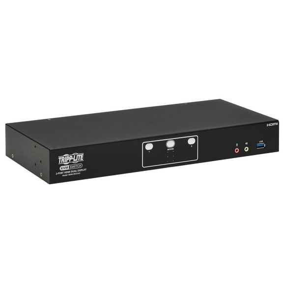 Tripp Lite 2-Port HDMI Dual-Display KVM Switch - 4K 60 Hz, USB 3.2 Gen 1, HDCP 2.2, USB Sharing - KVM/Audio/USB Switch - 4 X KVM/Audio/USB - 1 Local User - Desktop