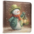 thumbnail image 2 of PU Leather Photo Album with Self-Adhesive Pages Scrapbook DIY Picture Holds 20+ Sheets Green-clad Snowman, 2 of 9