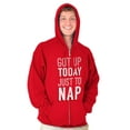 thumbnail image 5 of Got Up Just Nap Sleepy Lazy Geeky Zip Up Hoodie Men's Women's Brisco Brands L, 5 of 6