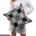 thumbnail image 4 of Ambesonne Trellis Fabric by the Yard Upholstery, Art of Squares Stripes, 1 Yard, Charcoal Grey White, 4 of 4