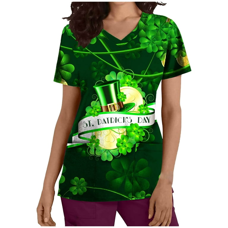 Vintage Band Tees for Women Womens Plus Size Tops, St Patrick's Day Tops Short Sleeve Tshirts with Pocket Business Casual Shirts blusas para mujer - Walmart.com