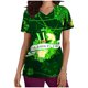 thumbnail image 1 of Fiudx Ofertas Flash Del Día Solo En Línea Blusa de Manga Corta con Cuello En V para Mujer, Uniforme de Trabajo, Impresión de Bolsillo, 1 of 4