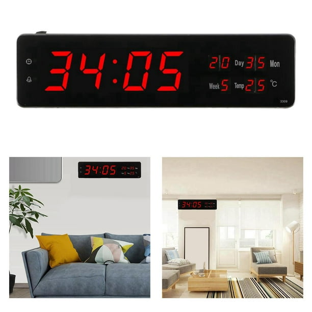 Despertadores digitales LED grandes Reloj de pared de escritorio de 24 tiempo para , con de temperatura interior Colco pantalla de reloj digital