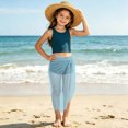 thumbnail image 6 of Girls Chiffon Beach Sarong Swimsuit Cover Up Wrap Skirt Light Blue,Size Free Size, 6 of 8