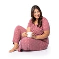 thumbnail image 3 of Fruit of the Loom Women's Soft & Breathable V-Neck Short Sleeve Top & Pajama Pant Set, Sizes S-4X, 3 of 10