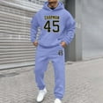 thumbnail image 5 of Mens Jogging Suits 2 Piece Set 2025 Casual Jogging Gym Sweat Suits Casual Letter Printed Hoodie Set Men's Fashion, Purple, Size XXL, 5 of 5