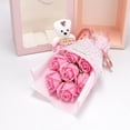 thumbnail image 2 of hengsof Soap Flower Box, 7 Rose Flower Soap Flower Plush Bear Rose Flower Petals Valentine's Day Romantic Gift with Box, 2 of 6