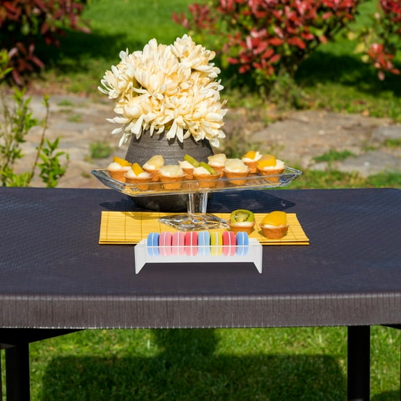 OUNONA Acrylic Dessert Display Tray Clear Serving Tray For Macarons Cookies Crackers For Home Birthday Parties Events Rectangular Cracker Holder For Serving Trays