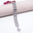 thumbnail image 4 of White Topaz, CZ 925 Sterling Silver Adjustable Tennis Bracelet 7-8" B133121, White Topaz Bracelet, White Bracelet, Marquish Bracelet, 4 of 6