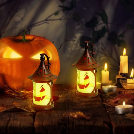 

JMYHOAM Halloween Night Light Halloween Pumpkin Wind Lantern Ghost Festival Candlelight Festival Decoration Nightlight Halloween Decorations Party Supplies