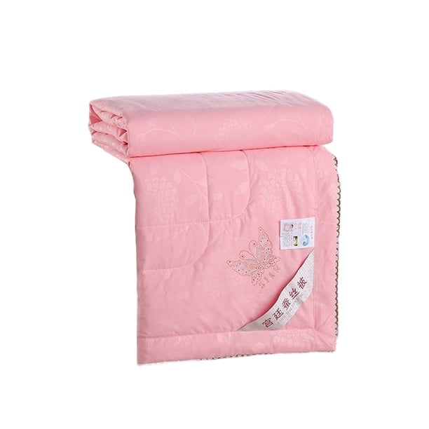 Yuarrent Colcha de verano, reemplazo de Color sólido, estampado suave, transpirable, mantenimiento cálido, ropa de cama cepillada, accesorios Juegos de cama Rosado