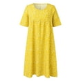 thumbnail image 1 of Ketyyh-chn99 Womens Dress Floral Flare Dress Rompers Sleeve Ruffle Shorts Mini Dress Yellow,S, 1 of 4