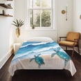 thumbnail image 4 of Blue Coastal Large Tapestry for Bedroom Wall Hanging Tapestry, Sea Turtle Summer Beach Waves Nautical Ceiling Backdrop Tapestries Poster Blanket Wall Decor for Teens Room Living Room Dorm 86" x 104", 4 of 8