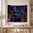 thumbnail image 5 of Purple Sports Car Beneath a Neon City Walkway, Moody Digital Art for Car Enthusiasts, Urban Night Wall Art, Housewarming Gift, Tapestry Wall Hanging for Bedroom and Studio, 5 of 7