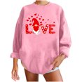 thumbnail image 1 of RKSTN Chandail en Molleton de la Saint-Valentin pour Femmes Surdimensionné Mode Décontractée Manches Longues Col Rond Chandail en Molleton Grande Taille Imprimé Cœur d'Amour Couleur Unie, 1 of 9