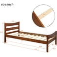 thumbnail image 7 of Harper & Bright Designs Twin Size Wood Platform Bed with Headboard, Walnut, 7 of 7