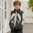 thumbnail image 6 of Xoenoiee Raven Moon Print Kids Warm Winter Vest, Sleeveless Polar Fleece Jacket with Zipper, Stand Collar Outerwear with Pockets for Toddler Boys, Size 2T, 6 of 7