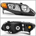thumbnail image 5 of CCIYU headlights assembly For Honda Civic 2006-2011 With protective coating Black Housing Amber Reflector Clear Lens, 5 of 5