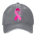 thumbnail image 1 of Women's Breast Cancer Awareness Month Printed Washed Baseball Cap Outdoor Sports Hat, 1 of 6