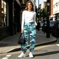 thumbnail image 6 of Karymi Wide Leg Pants Woman Camo Printed Joggers, Elastic Drawstring Waist Sweatpants with Hand Pockets, Elastic Cuffed Ankle Daily Sports Pants, 6 of 9