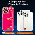 thumbnail image 3 of IPhone 14 Pro Max Case, Cute Love-Heart Plating, Bling Silicone, Camera Lens Protection, Shockproof Bumper for Women & Girls (6.7"), 3 of 7